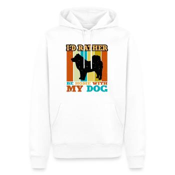 Eurasier Dog Lover Silhouette Vintage Sunset - Men’s Premium Organic Hoodie - white - Front - Nico (187cm)