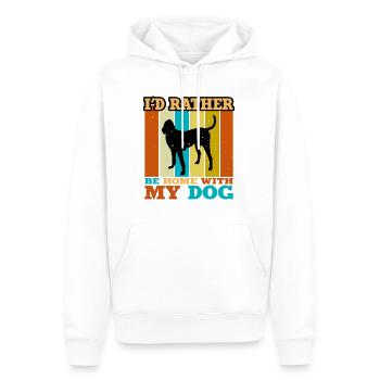 Gascon Saintongeois Dog Silhouette Retro Sunset - Sweat à capuche Premium bio Homme - blanc - Devant - Nico (187cm)