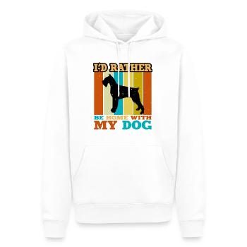 Schnauzer Géant Chien Amour Silhouette Vintage Coucher de Soleil - Sweat à capuche Premium bio Homme - blanc - Devant - Nico (187cm)