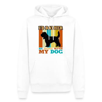 Grand Griffon Vendeen Hund Silhouette Retro Sunset - Männer Premium Bio Hoodie - Weiß - Vorne - Nico (187cm)