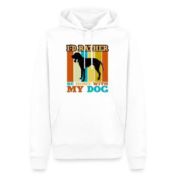 Griffon Bleu De Gascogne Chien Silhouette Rétro Soleil - Sweat à capuche Premium bio Homme - blanc - Devant - Nico (187cm)