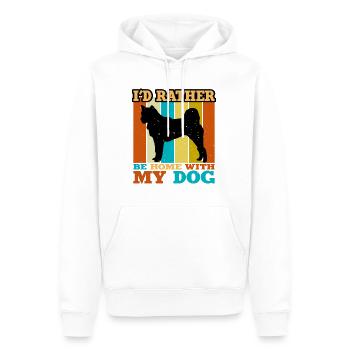 Hokkaido Ken Dog Lover Silhouette Vintage Sunset - Sweat à capuche Premium bio Homme - blanc - Devant - Nico (187cm)