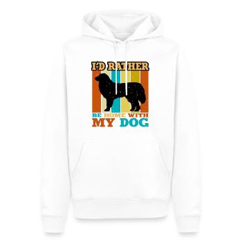 Great Pyrénées Dog Lover Silhouette Vintage Sunset - Sweat à capuche Premium bio Homme - blanc - Devant - Nico (187cm)