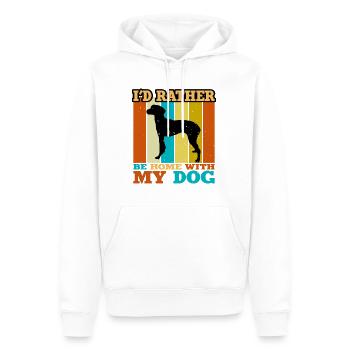 Hygenhund Dog Lover Silhouette Vintage Sunset - Sweat à capuche Premium bio Homme - blanc - Devant - Nico (187cm)