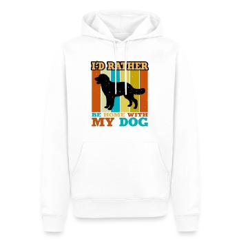 Hovawart Dog Lover Silhouette Vintage Sunset - Sweat à capuche Premium bio Homme - blanc - Devant - Nico (187cm)