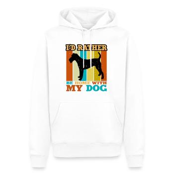 Irish Terrier Dog Lover Silhouette Vintage Sunset - Sweat à capuche Premium bio Homme - blanc - Devant - Nico (187cm)
