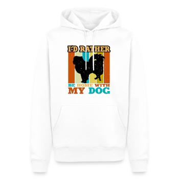 Japanischer Kinn Hund Liebhaber Silhouette Vintage Sonnenuntergang - Männer Premium Bio Hoodie - Weiß - Vorne - Nico (187cm)