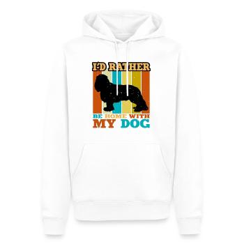 King Charles Hundeliebhaber Silhouette Vintage Sonnenuntergang - Männer Premium Bio Hoodie - Weiß - Vorne - Nico (187cm)