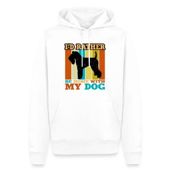 Kerry Blue Terrier Dog Silhouette Retro Sunset - Sweat à capuche Premium bio Homme - blanc - Devant - Nico (187cm)