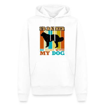 Landseer Dog Lover Silhouette Vintage Sunset - Sweat à capuche Premium bio Homme - blanc - Devant - Nico (187cm)
