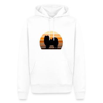 American Eskimo Dog Love Silhouette Vintage Sunset - Sweat à capuche Premium bio Homme - blanc - Devant - Nico (187cm)
