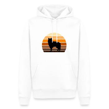 Alaskan Malamute Dog Lover Silhouette Retro Sunset - Sweat à capuche Premium bio Homme - blanc - Devant - Nico (187cm)