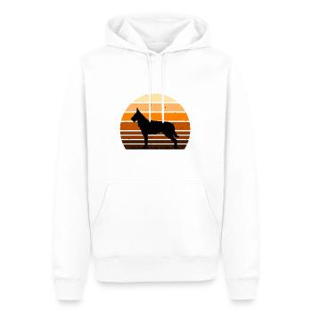 Berger Picard Hundeliebhaber Silhouette Vintage Sonnenuntergang - Männer Premium Bio Hoodie - Weiß - Vorne - Nico (187cm)