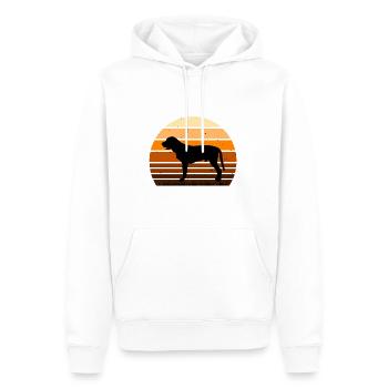 Broholmer Hundeliebhaber Silhouette Vintage Sonnenuntergang - Männer Premium Bio Hoodie - Weiß - Vorne - Nico (187cm)