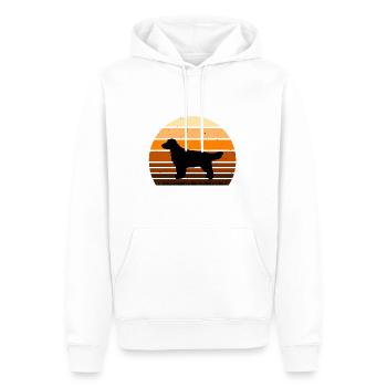 Field Spaniel Hund Liebhaber Silhouette Vintage Sonnenuntergang - Männer Premium Bio Hoodie - Weiß - Vorne - Nico (187cm)
