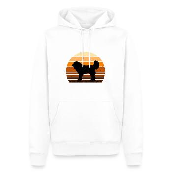 Georgian Schäferhund Liebe Silhouette Retro Sonnenuntergang - Männer Premium Bio Hoodie - Weiß - Vorne - Nico (187cm)