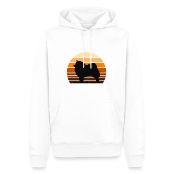 Spitz japonais Dog Lover Silhouette Vintage Sunset - Sweat à capuche Premium bio Homme - blanc - Devant - Nico (187cm)