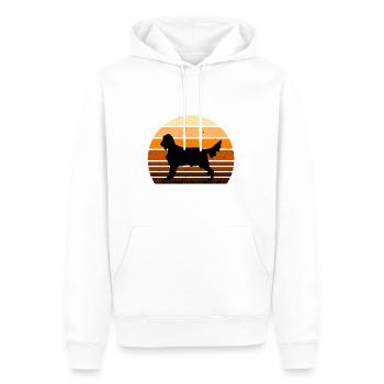 Irischer Setter Hund Liebhaber Silhouette Vintage Sonnenuntergang - Männer Premium Bio Hoodie - Weiß - Vorne - Nico (187cm)
