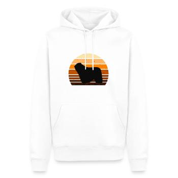Komondor Dog Lover Silhouette Vintage Sunset - Sweat à capuche Premium bio Homme - blanc - Devant - Nico (187cm)