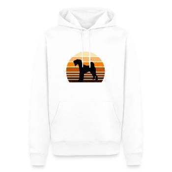 Lakeland Terrier Dog Lover Silhouette Retro Sunset - Sweat à capuche Premium bio Homme - blanc - Devant - Nico (187cm)