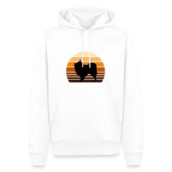 Volpino Italiano Hundeliebhaber Silhouette Retro Sunset - Männer Premium Bio Hoodie - Weiß - Vorne - Nico (187cm)