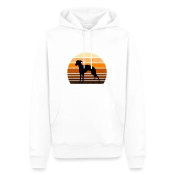 Rampur Greyhound Dog Lover Silhouette Retro Sunset - Sweat à capuche Premium bio Homme - blanc - Devant - Nico (187cm)