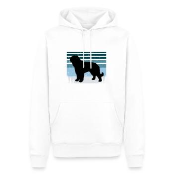 Barbet Dog Lover Silhouette Vintage Sunset - Sweat à capuche Premium bio Homme - blanc - Devant - Nico (187cm)