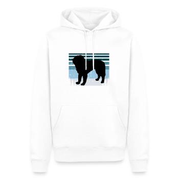 Bosnischer grobhaariger Jagdhund Silhouette Retro - Männer Premium Bio Hoodie - Weiß - Vorne - Nico (187cm)