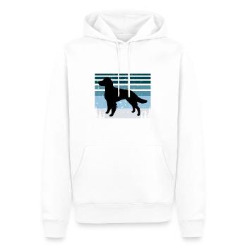 Britanny Dog Lover Silhouette Vintage Sunset - Sweat à capuche Premium bio Homme - blanc - Devant - Nico (187cm)