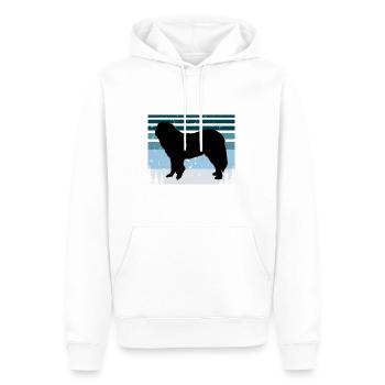 Chien de berger du Caucase Silhouette Rétro Coucher de soleil - Sweat à capuche Premium bio Homme - blanc - Devant - Nico (187cm)