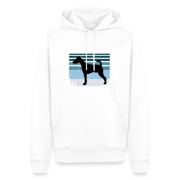 Fox Terrier Smooth Dog Silhouette Retro Sunset - Sweat à capuche Premium bio Homme - blanc - Devant - Nico (187cm)