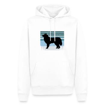 Great Pyrénées Dog Lover Silhouette Vintage Sunset - Sweat à capuche Premium bio Homme - blanc - Devant - Nico (187cm)