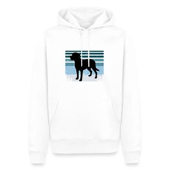 Grand Suisse Mountain Dog Silhouette Retro Sunset - Sweat à capuche Premium bio Homme - blanc - Devant - Nico (187cm)
