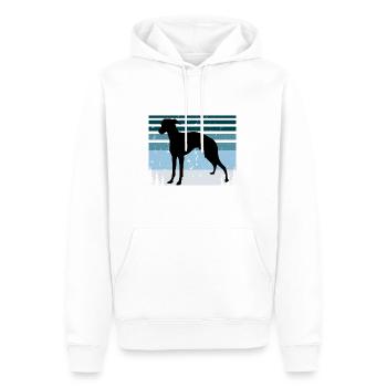 Rampur Greyhound Dog Lover Silhouette Retro Sunset - Sweat à capuche Premium bio Homme - blanc - Devant - Nico (187cm)