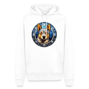 Verre aquarelle de race de chien de bétail australien - Sweat à capuche Premium bio Homme - blanc - Devant - Nico (187cm)