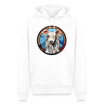 Verre aquarelle de race de chien à crête chinoise - Sweat à capuche Premium bio Homme - blanc - Devant - Nico (187cm)