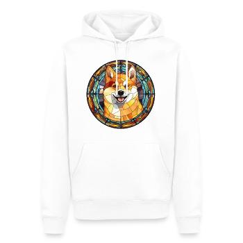 Shiba Inu Hunderasse Aquarellglas - Männer Premium Bio Hoodie - Weiß - Vorne - Nico (187cm)