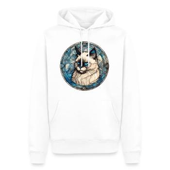 Birman Cat Breed Aquarelle Verre - Sweat à capuche Premium bio Homme - blanc - Devant - Nico (187cm)
