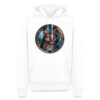 Donskoy Cat Breed Aquarelle Verre - Sweat à capuche Premium bio Homme - blanc - Devant - Nico (187cm)