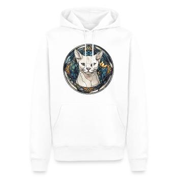 Burmilla Cat Race Aquarelle Verre - Sweat à capuche Premium bio Homme - blanc - Devant - Nico (187cm)