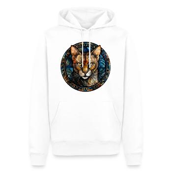 Khao Manee Cat Breed Aquarelle Verre - Sweat à capuche Premium bio Homme - blanc - Devant - Nico (187cm)