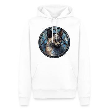 Korat Cat Breed Aquarelle Verre - Sweat à capuche Premium bio Homme - blanc - Devant - Nico (187cm)