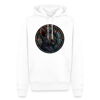 Lykoi Cat Breed Aquarelle Verre - Sweat à capuche Premium bio Homme - blanc - Devant - Nico (187cm)