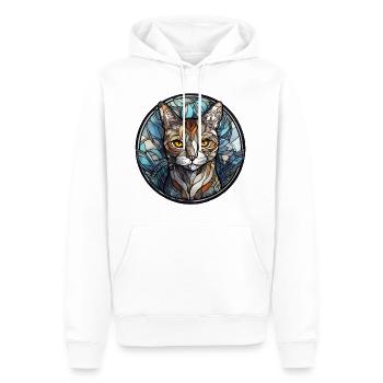 Manx Cat Breed Aquarelle Verre - Sweat à capuche Premium bio Homme - blanc - Devant - Nico (187cm)