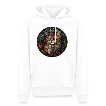 Ragamuffin Cat Breed Aquarelle Verre - Sweat à capuche Premium bio Homme - blanc - Devant - Nico (187cm)