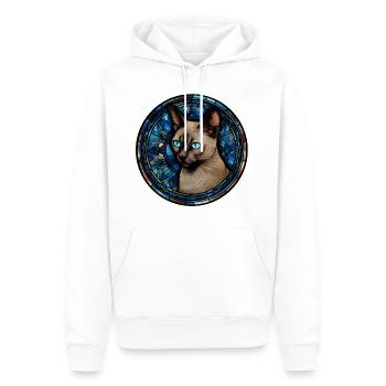 Tonkinesische Katzenrasse Aquarell Glasmalerei - Männer Premium Bio Hoodie - Weiß - Vorne - Nico (187cm)
