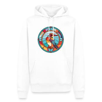 Oiseau coloré Aquarelle Animal Animal Illustration - Sweat à capuche Premium bio Homme - blanc - Devant - Nico (187cm)