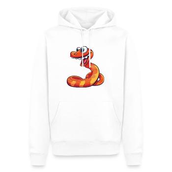 Cobra Cartoon Kawaii Aquarelle Illustration - Sweat à capuche Premium bio Homme - blanc - Devant - Nico (187cm)