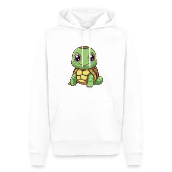 turtle Cartoon Kawaii Watercolor Illustration - Men’s Premium Organic Hoodie - white - Front - Nico (187cm)