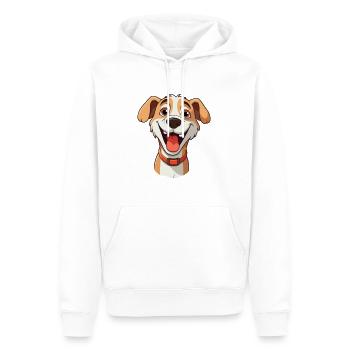 Drôle de chien Cartoon Kawaii Aquarelle Illustration - Sweat à capuche Premium bio Homme - blanc - Devant - Nico (187cm)